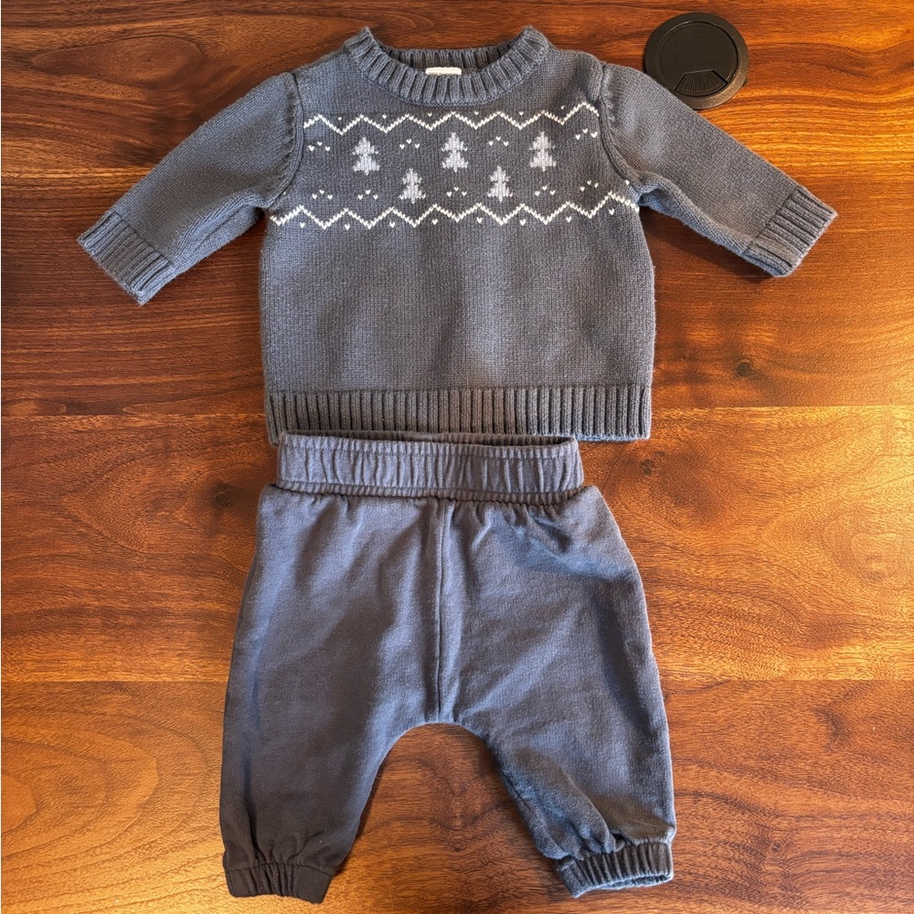 Carter's Dark Blue Knit Baby Sweater and Pants